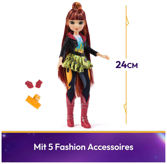 Unicorn Academy Dress Up Doll Valentina - the original doll from the popular Netflix series, 24 cm tall and comes with 5 accessories for imaginative role-play, for children aged 4 and up.