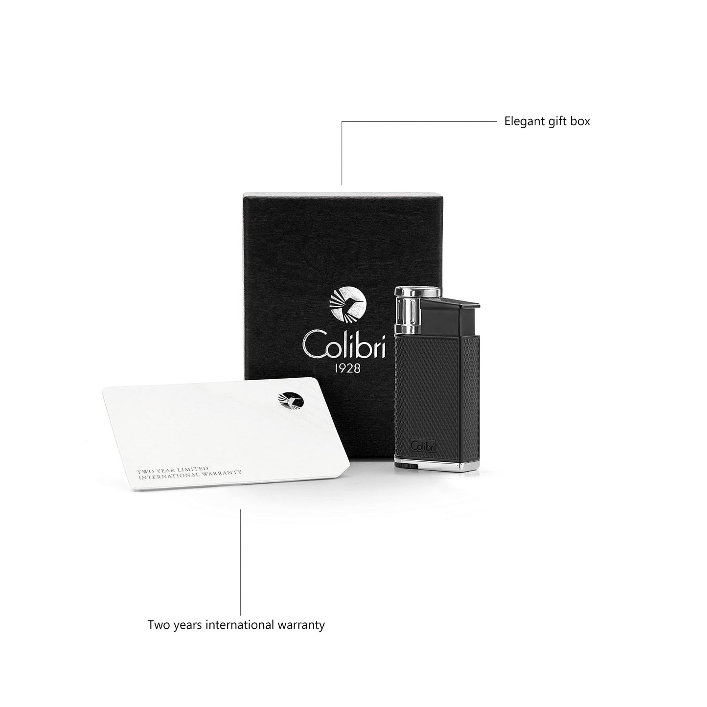Colibri Evo Storm Lighter With Jet Flame | Cigar And Cigarette Lighter | Windproof | Works With Butane (Not Included) | Elegant Gift Box | Two Year Warranty