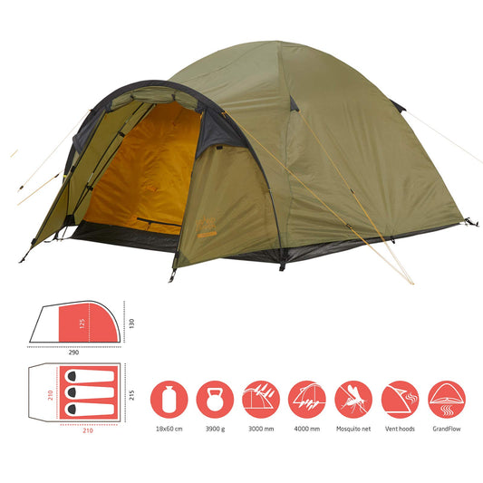 GRAND CANYON tent Topeka 3 Capulet Olive, one size