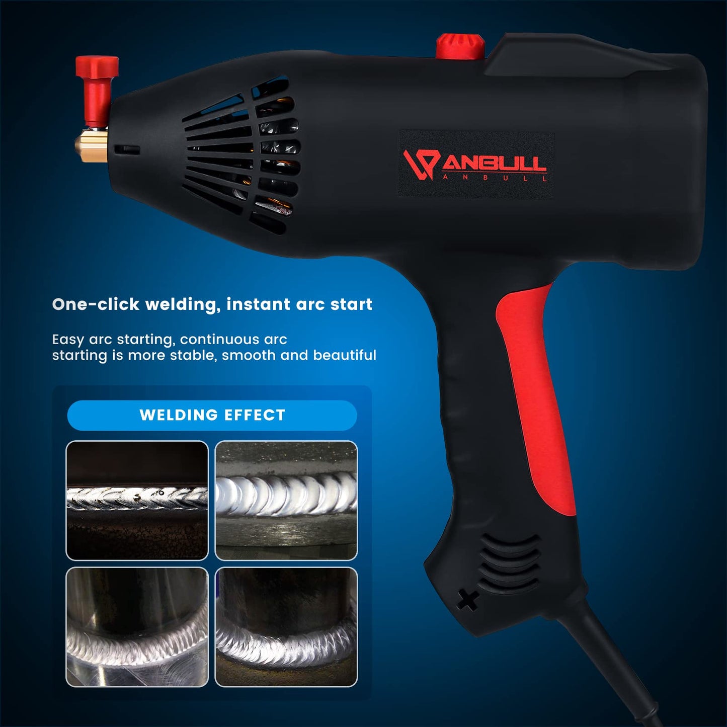 Anbull MMA Electrode Welding Machine, 140A Portable ARC Welder, 220V/3000W, IGBT Inverter Stick Arc Welding Machine, 1.5 kg Ultra-lightweight welding device
