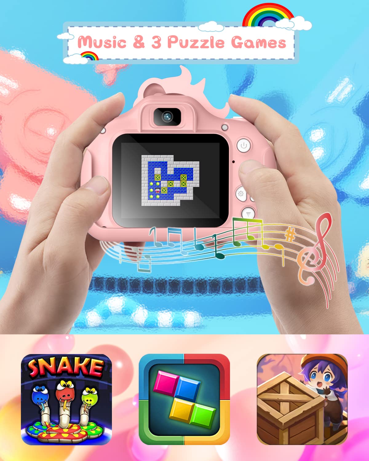 Kids camera, Gofunly Kids Camera 1080P 2.0 inch Screen Camera for Kids with 32GB Card Selfie Digital Camera for 3-12 year old Boys and Girls Christmas Toy