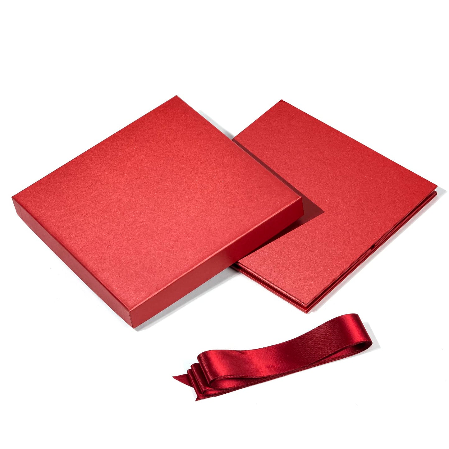 RUSPEPA Medium Birthday Gift Box with Lid, Ribbon, and Tissue Paper, Foldable Gift Box - 1 Piece, 10 x 10 x 10 inches, Red