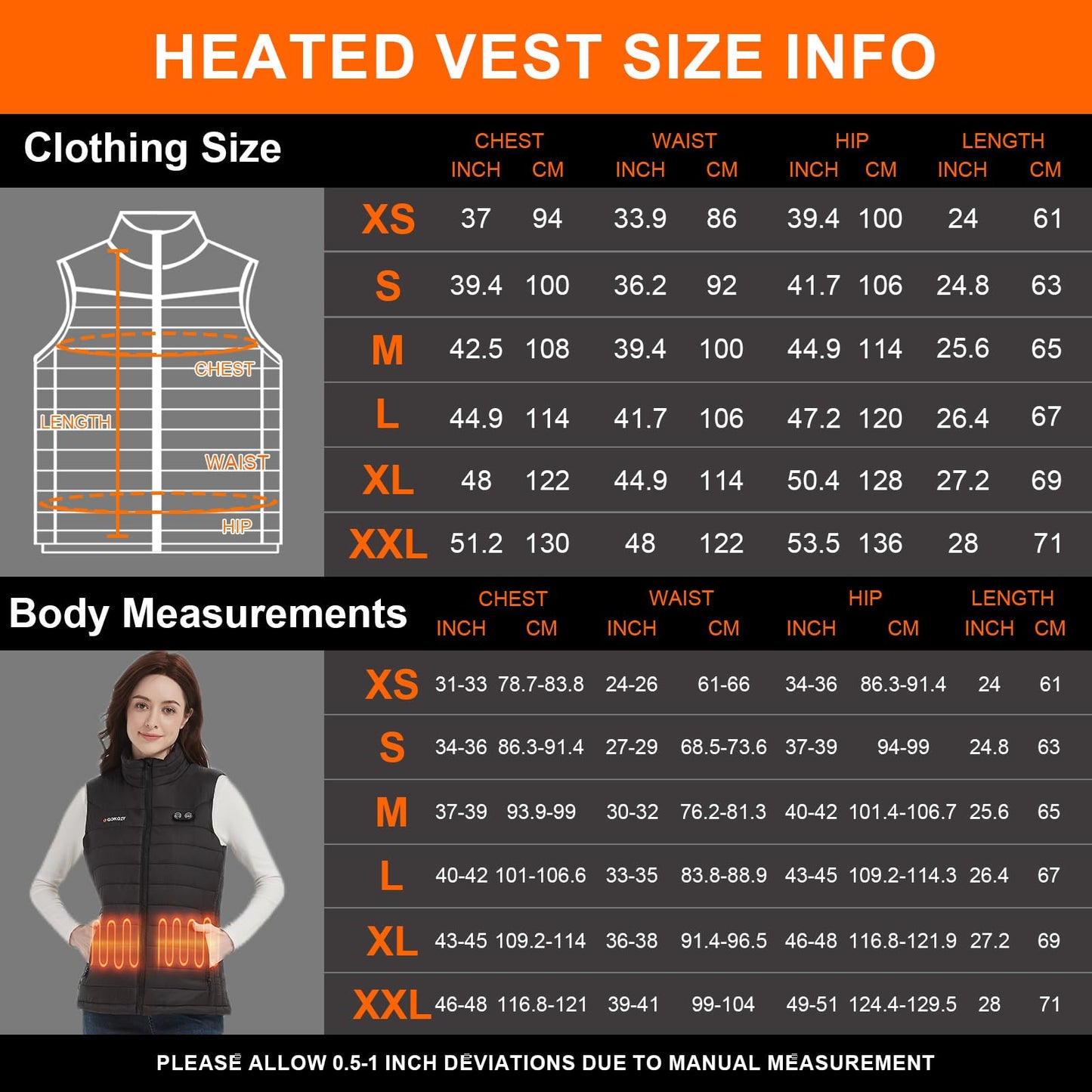 Gokozy Heated Vest for Women - heated vest with battery pack | Lightweight and warm coat | heated outdoor jacket