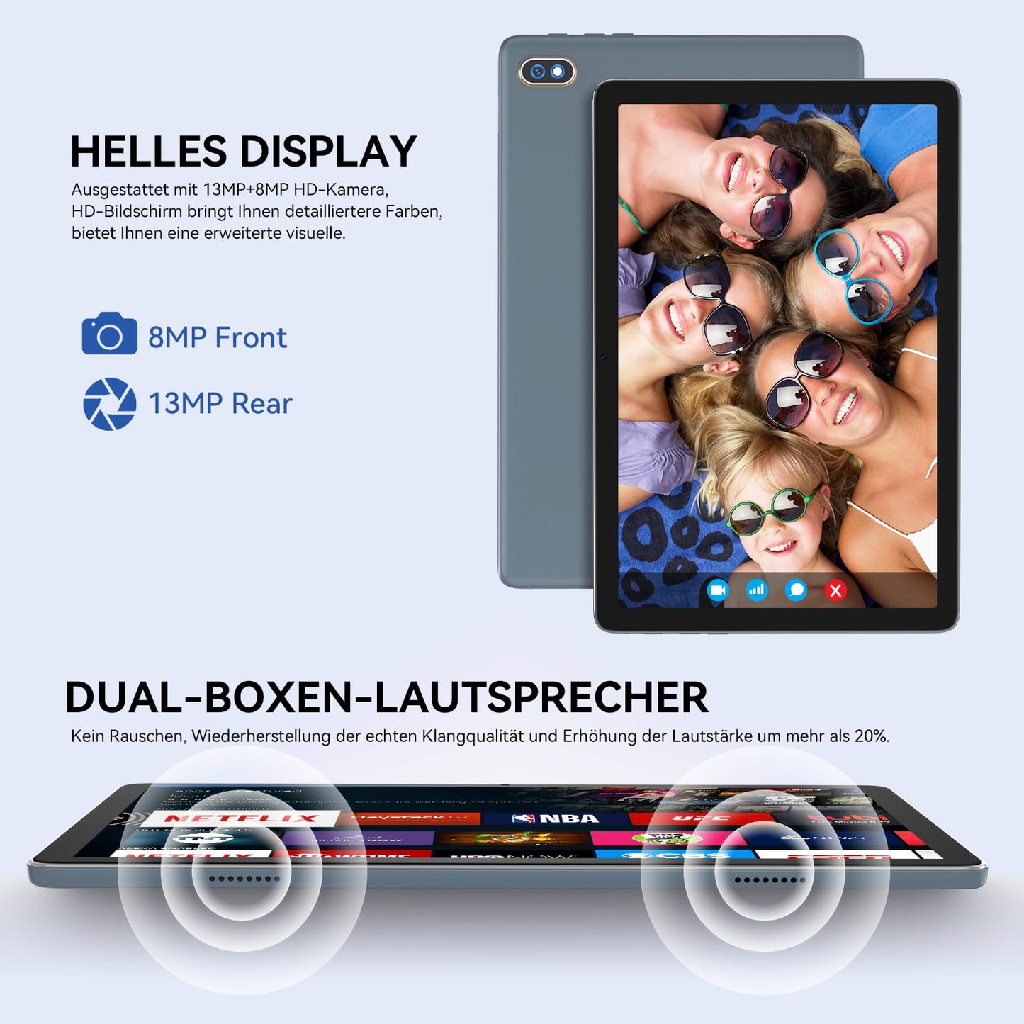 2025 Latest Android Tablet | 5G+2.4G WiFi Tablet Pc | Octa-Core 128GB ROM (TF 1TB) | 10.1" Touch Display | 3D Sound | 7000 mAh | 13+8MP | GPS | GMS Certified Tablets with Keyboard, Stylus, Case, Gray