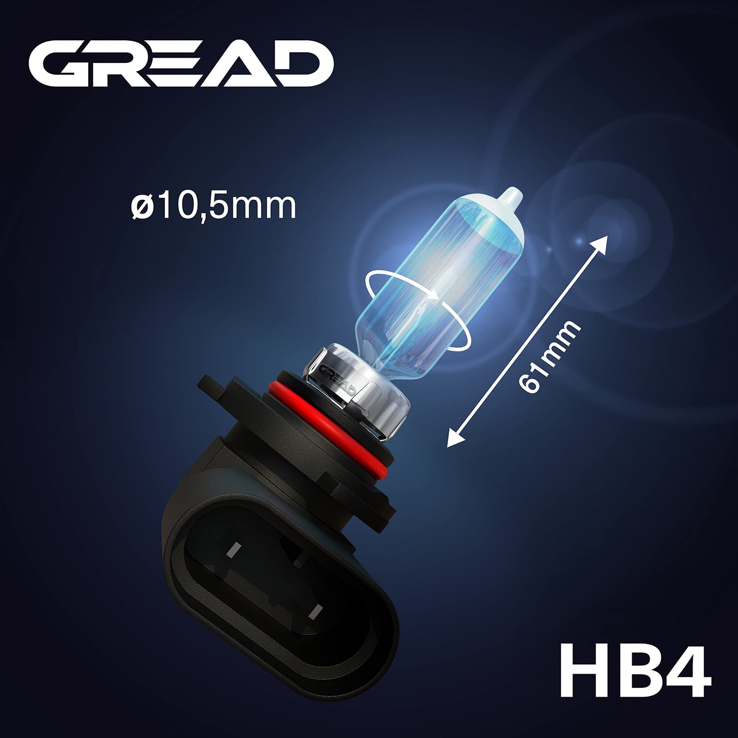Great - HB4 Car Lamp HB4 12V 55W - super-white - headlights 8500k E-mark free registration - Xenon Optic - 2 pieces