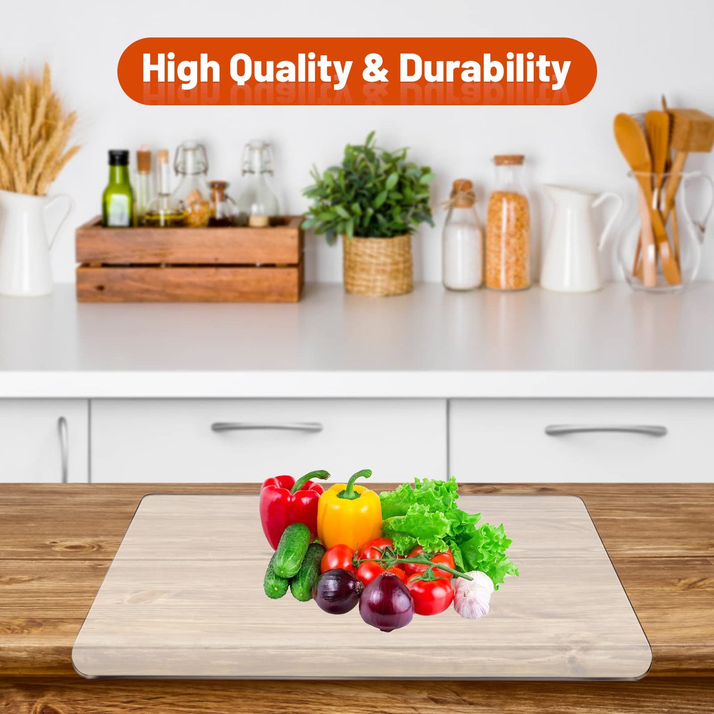 Acrylic cutting board with counter lip, non-slip transparent kitchen accessory, cutting mats (45*60cm)