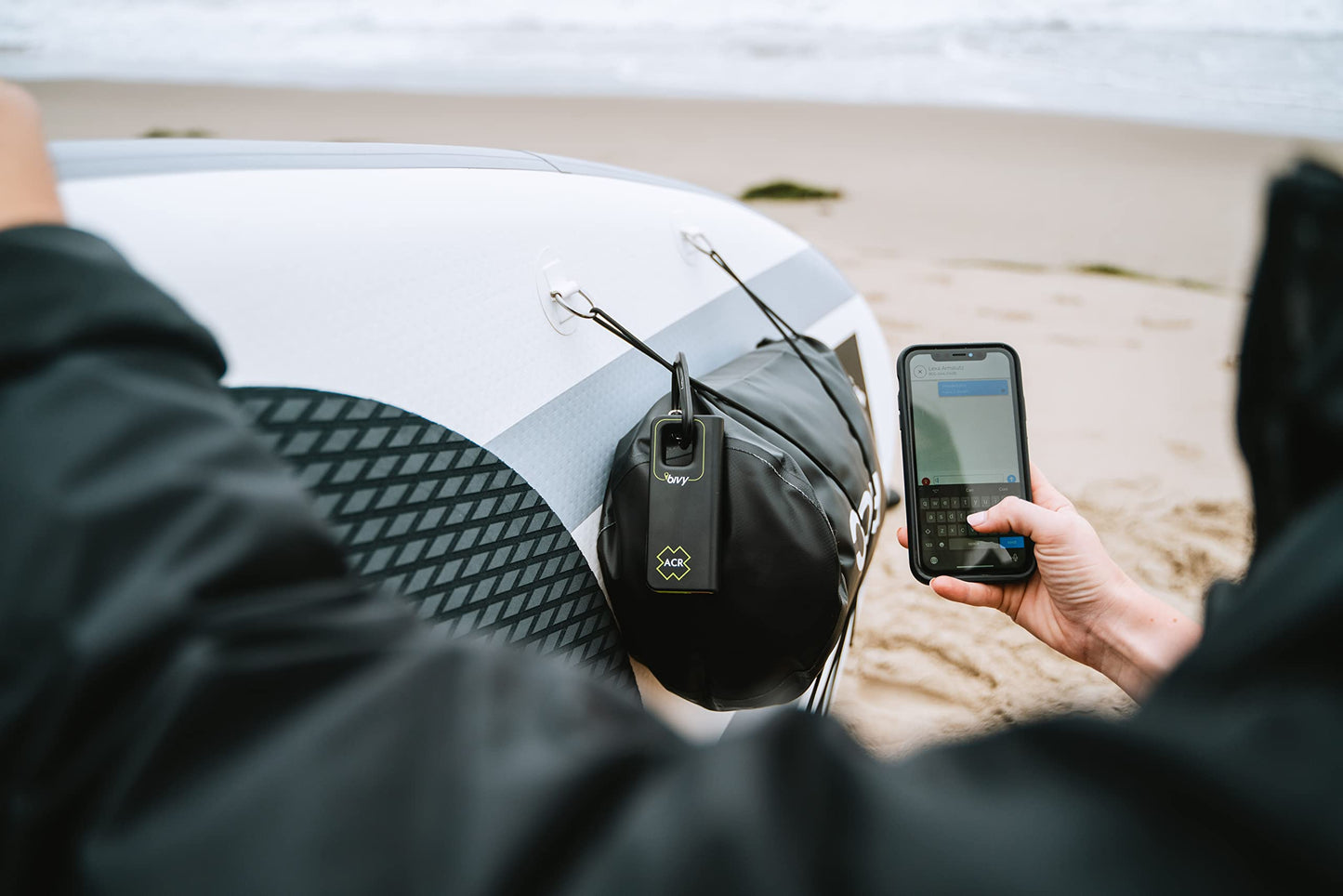 ACR Bivy Stick Satellite Communicator - Two-way text messaging, GPS tracking, maps and navigation, emergency SOS, weather reports, and location sharing, app compatible.