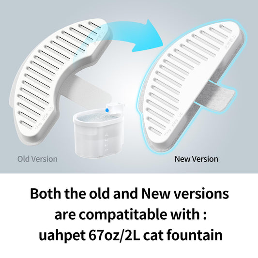 uahpet Filter Cat Fountain 6 Pack, Filter Drinking Fountain for Cats and Dogs, Cat Fountain Replacement Filters Circulating Filtration System with 6 Layers