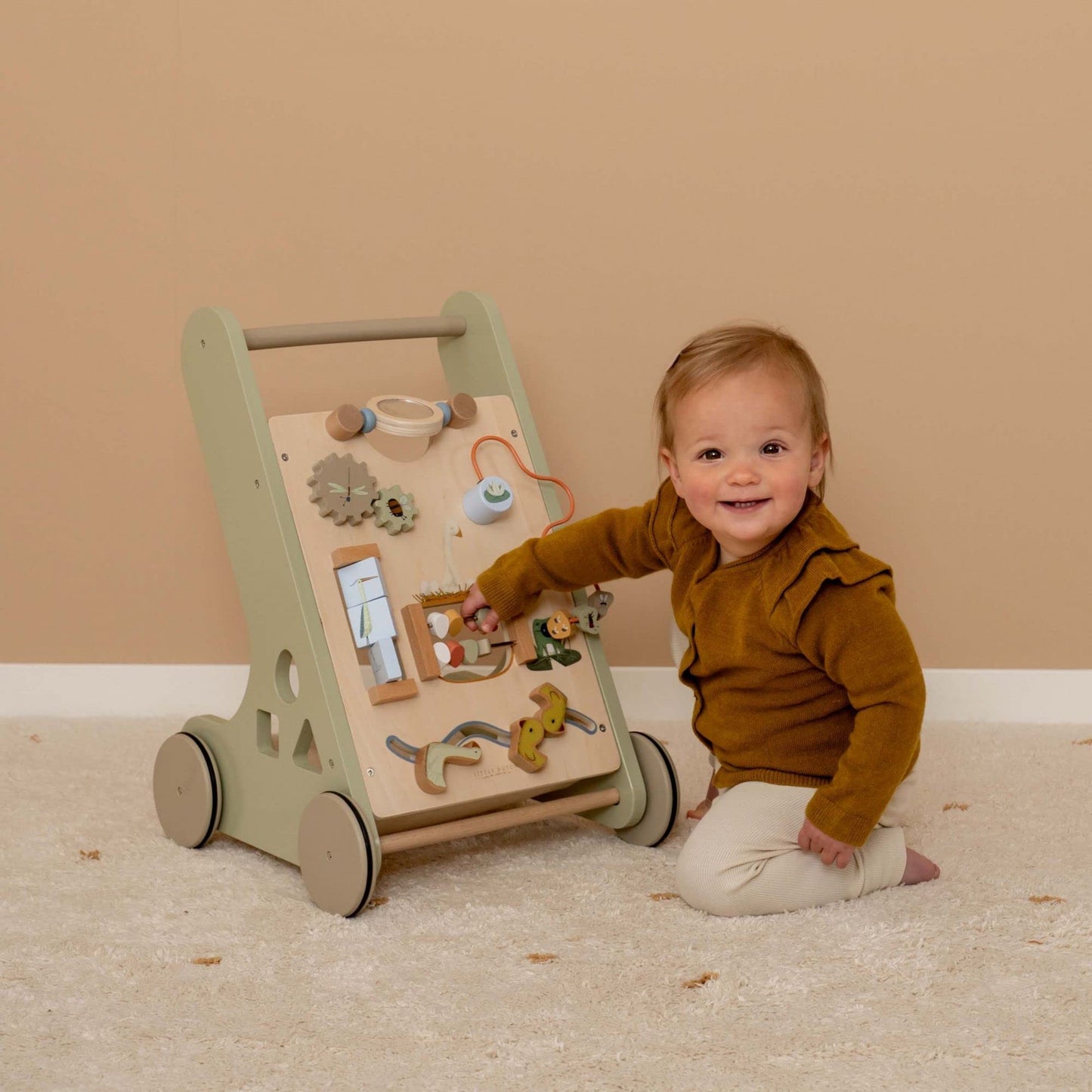 Little Dutch 7072 FSC Wooden Activity Walkers - Little Goose, mint