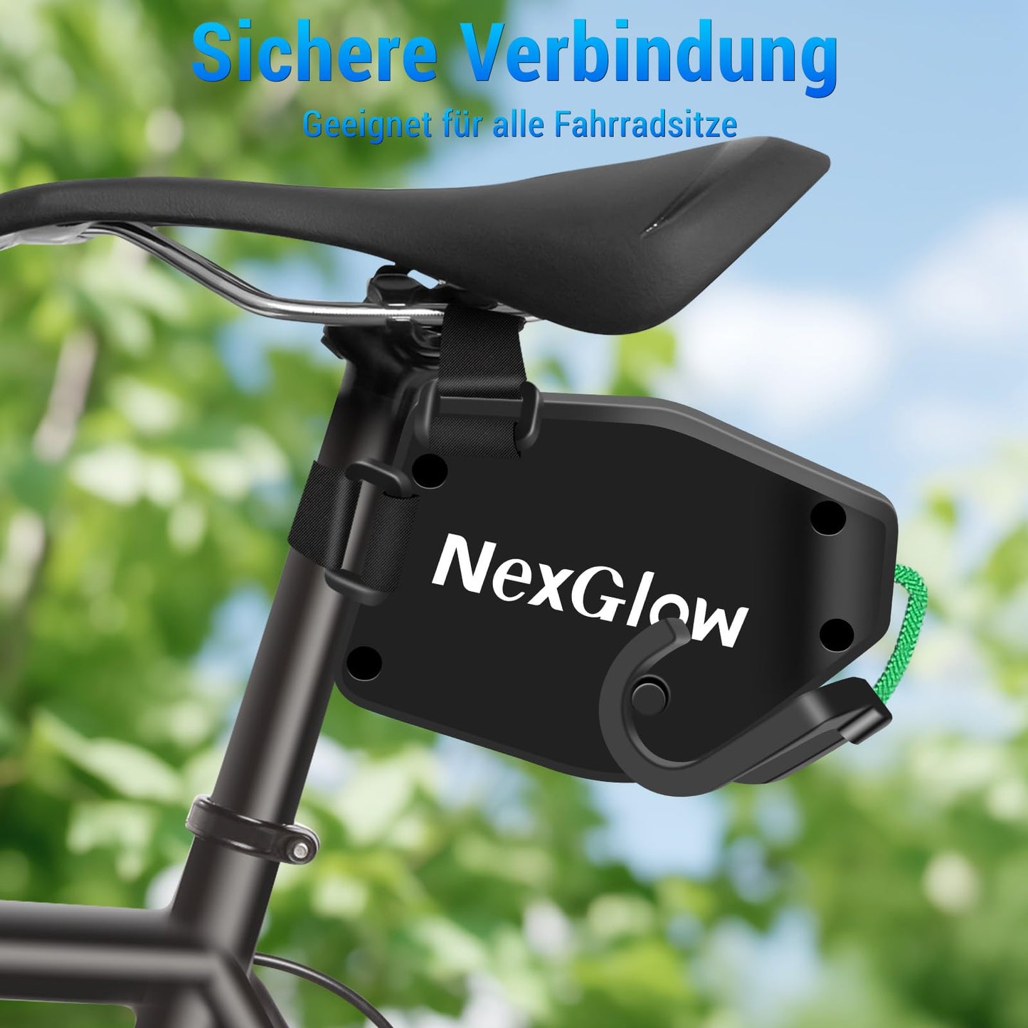 NexGlow towing rope for children's bikes, 2.5M bike pull rope for all bike frames, Retractable bike towing rope Follow me for kids MTB Bike