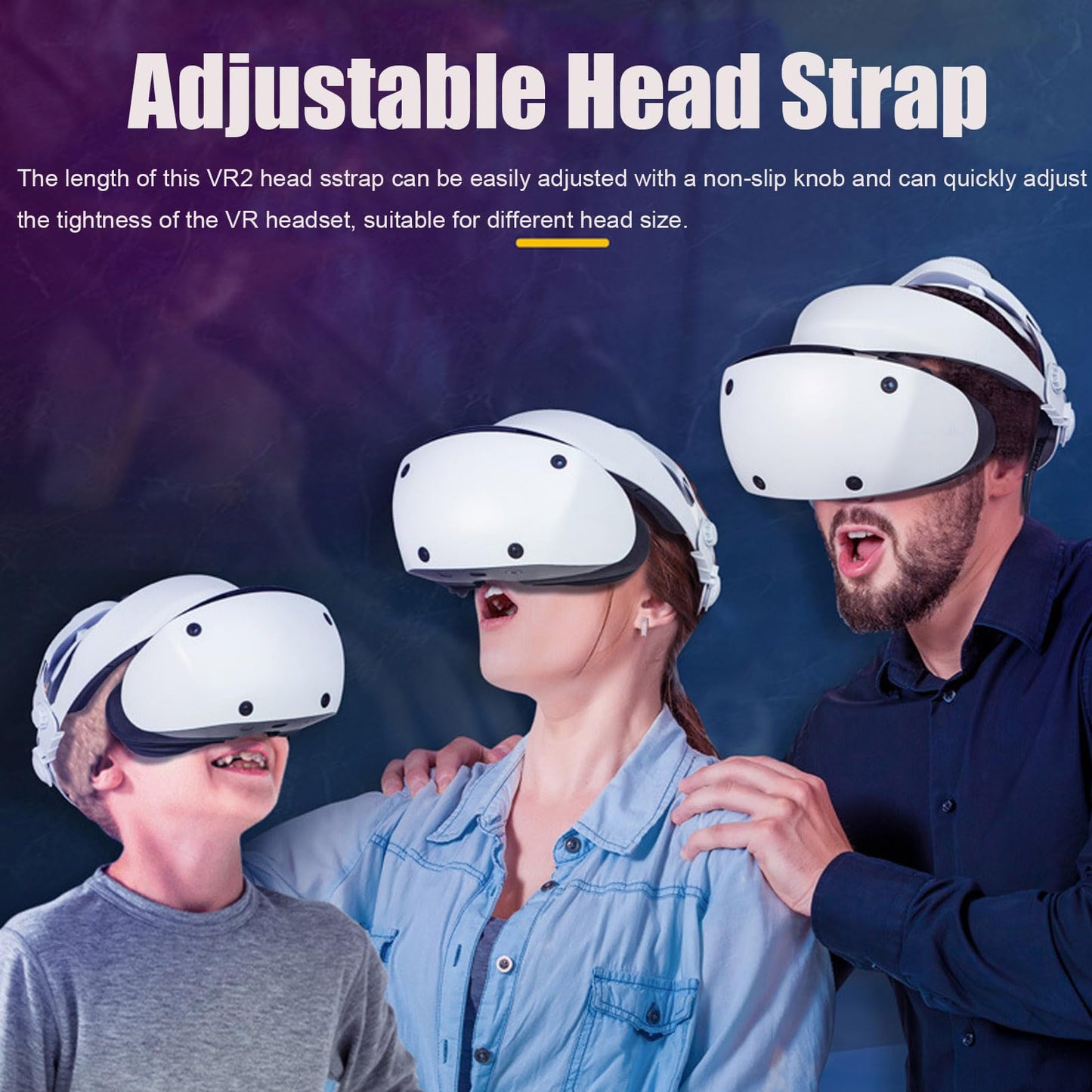 Adjustable headband, compatible with PS VR2, replacement comfort head strap alleviates head pressure accessory for PSVR 2 headset.