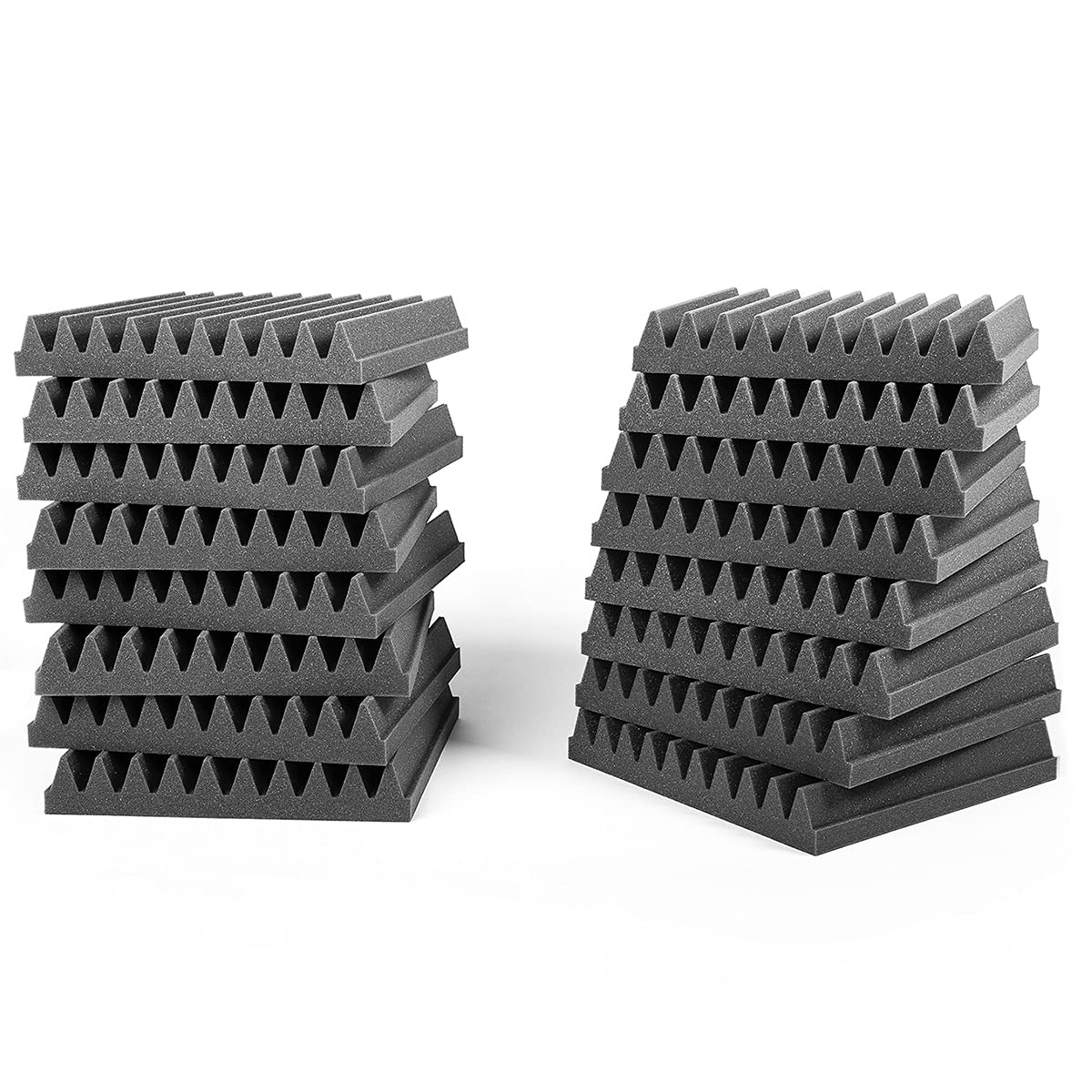 ACOUSPANEL Acoustic Foam Acoustic Panels Flame Retardant, Soundproofing Wall Sound Absorbers Anthracite Gray Uncompressed In Vacuum (30x30x5cm / 16 Pieces)
