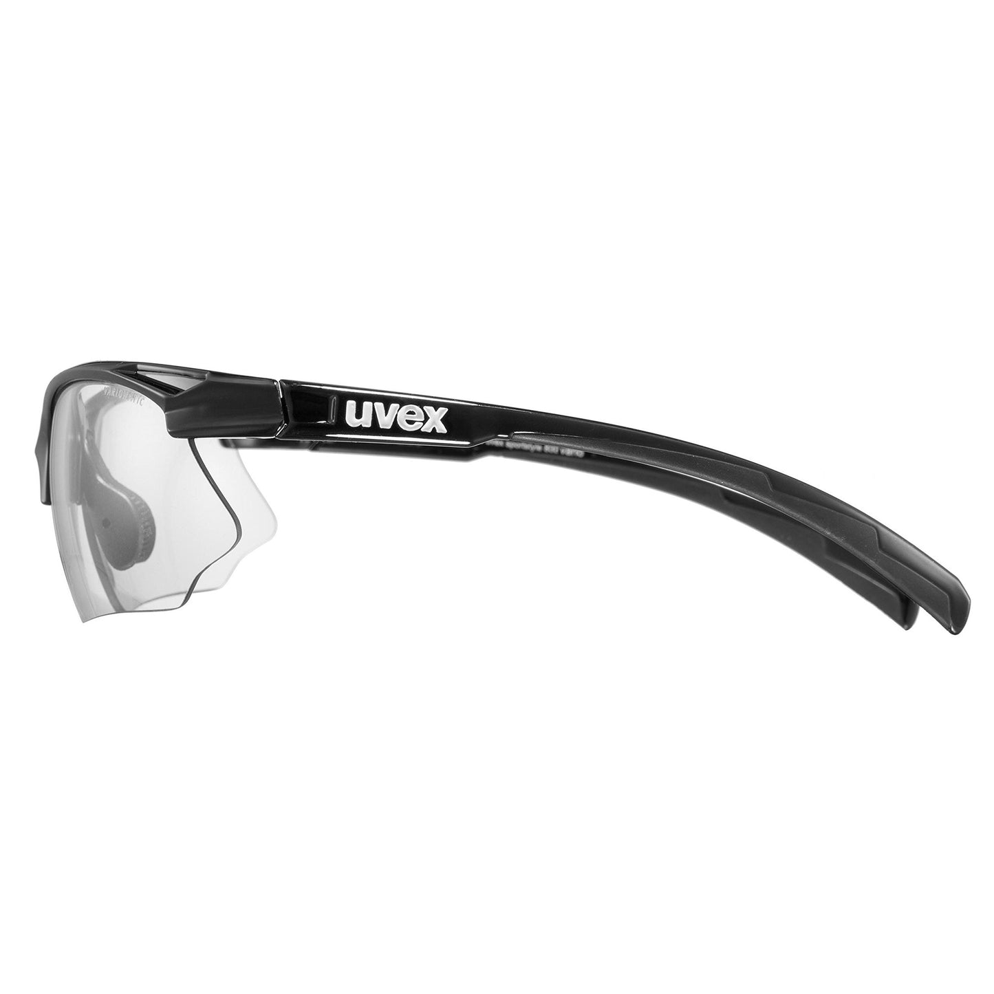uvex sportstyle 802 V - Sports glasses for men and women - photochromic - fog-free - black/smoke - one size
