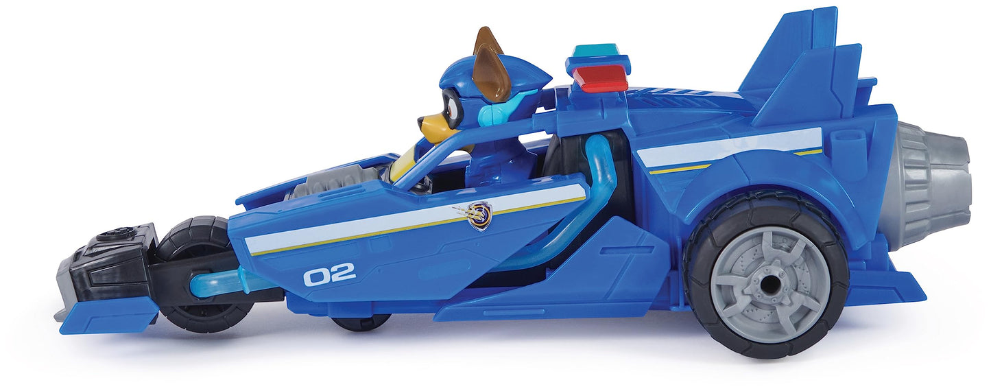 PAW Patrol: The Mighty Movie, RC Police Car with Chase in the driver's seat, remote-controlled, suitable for kids 3 years and up.