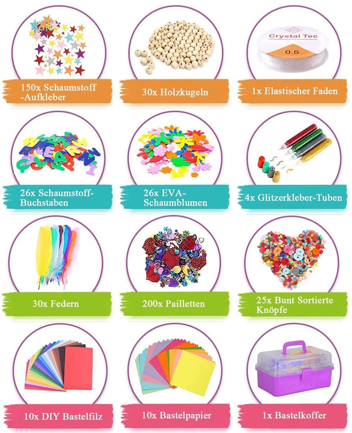Drookaen Craft Kit for Kids, 3000+pcs DIY Craft Set for Kids, Craft Supplies Crafting Materials Scrapbooking, Christmas Gifts