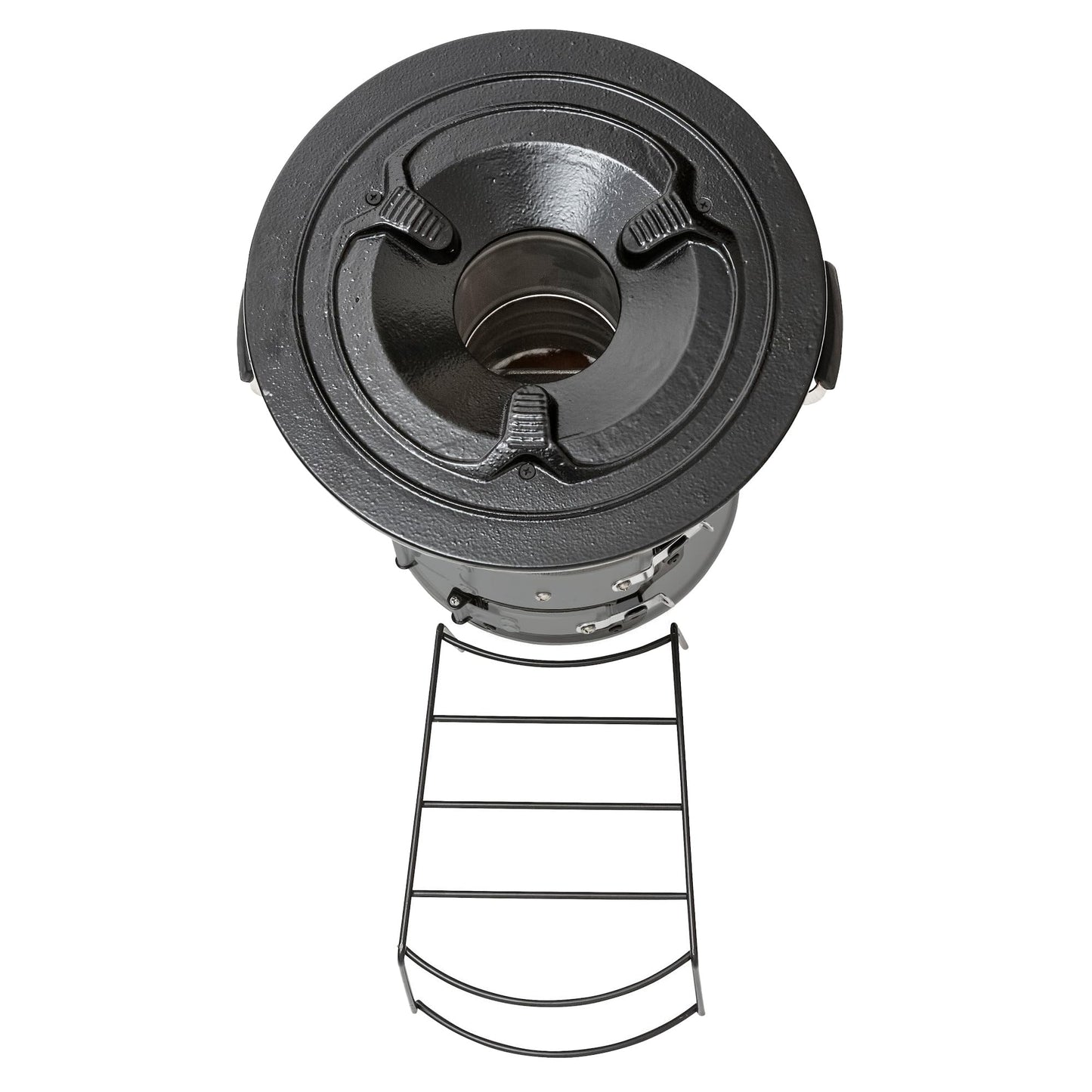 BBQ-Toro Rocket Stove ROCKET #2, Grey | Rocket Stove for Dutch Ovens, grill pans, and more | Rocket stove with firewood rack and air intakes | Fire pit for Dutch Ovens.