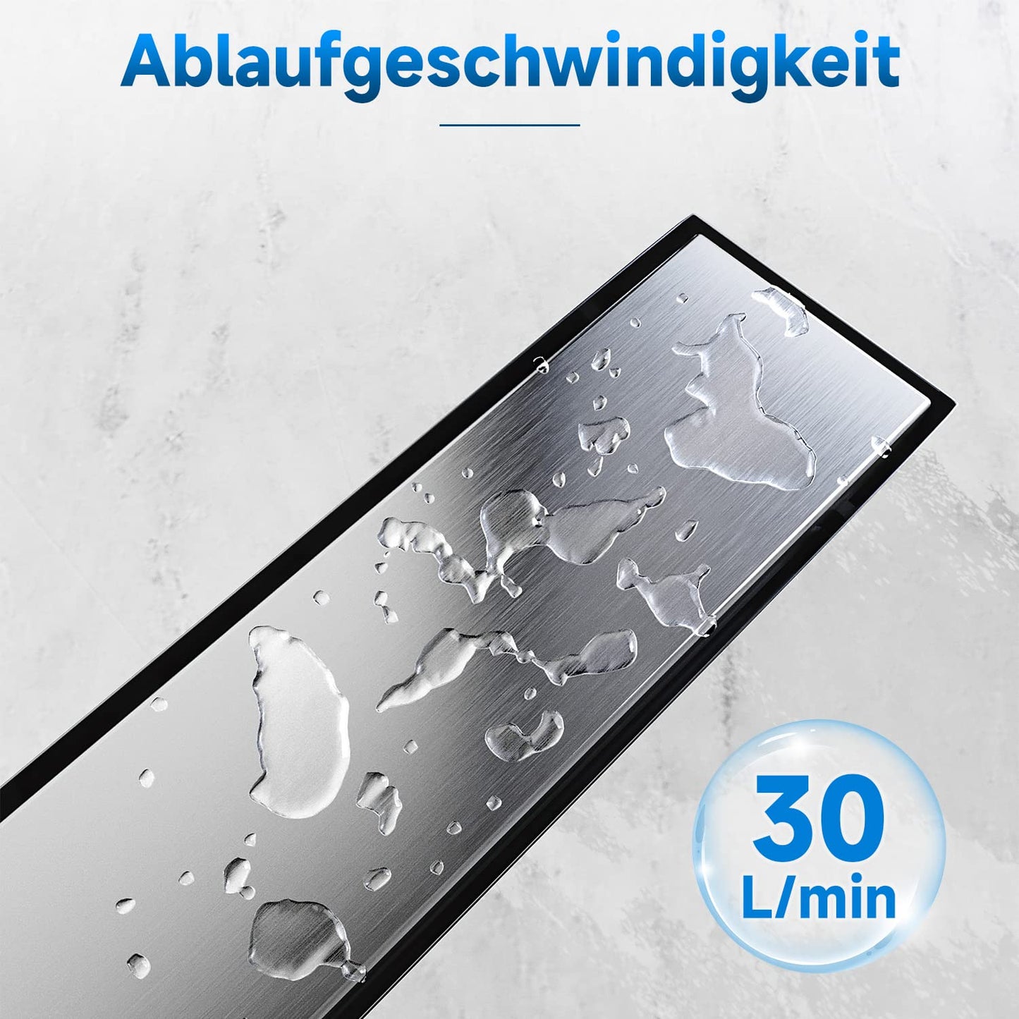 SONNI shower channel 80cm stainless steel tileable complete set double-sided drain floor drain flat with odor stop and hair sieve edge drain 2 in 1 stainless steel drain channel complete set with floor mounting