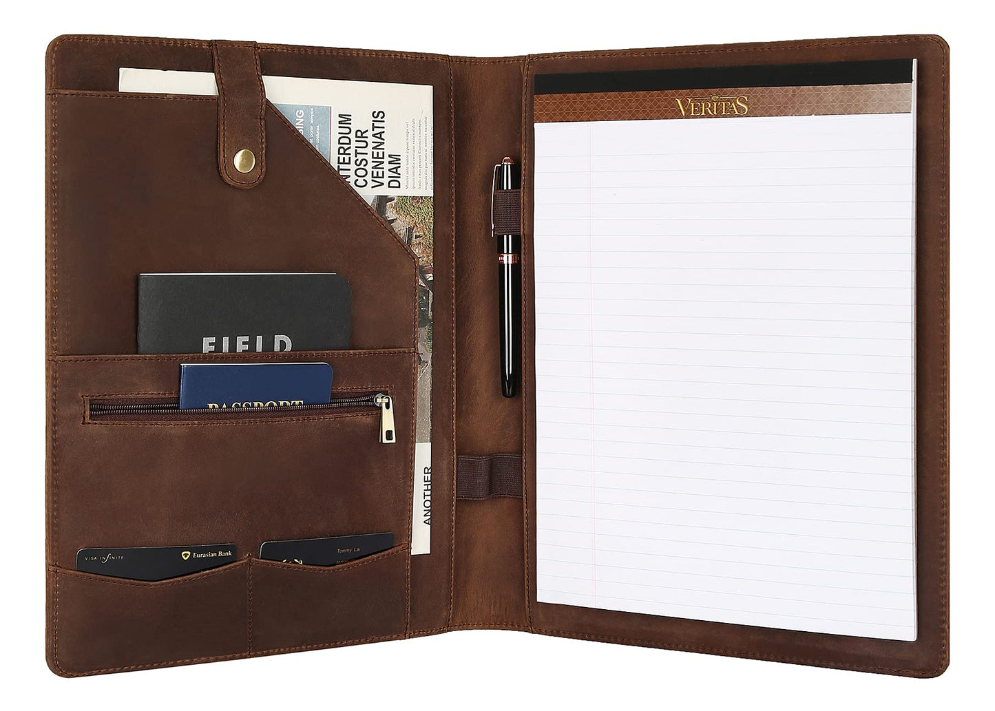 YLYYHH Writing Pad A4 leather, Leather folder A4 for men, Document folder A4 leather for women, Business conference folder folder for resume/interview/meeting.