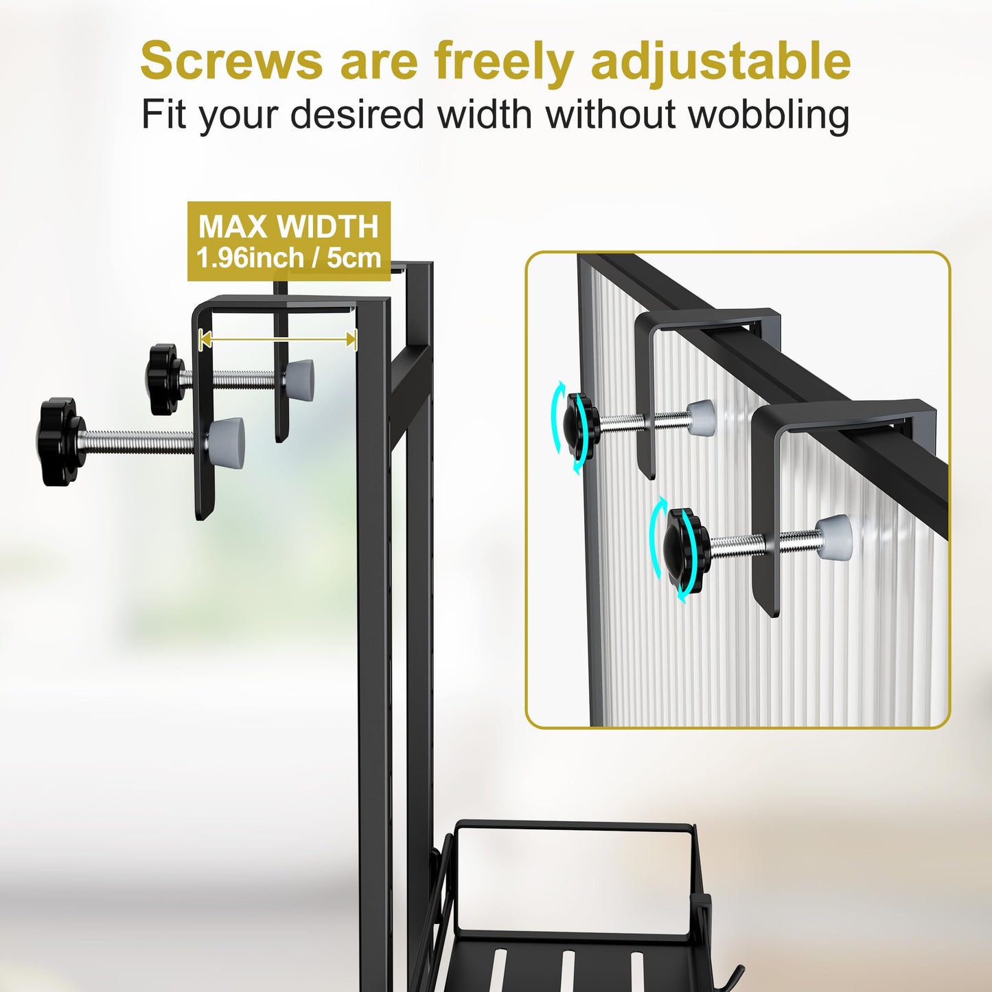 Orimade hanging shower caddy with hooks, adjustable shower shelf without drilling, 4 piece hanging shower basket for frameless glass door black.