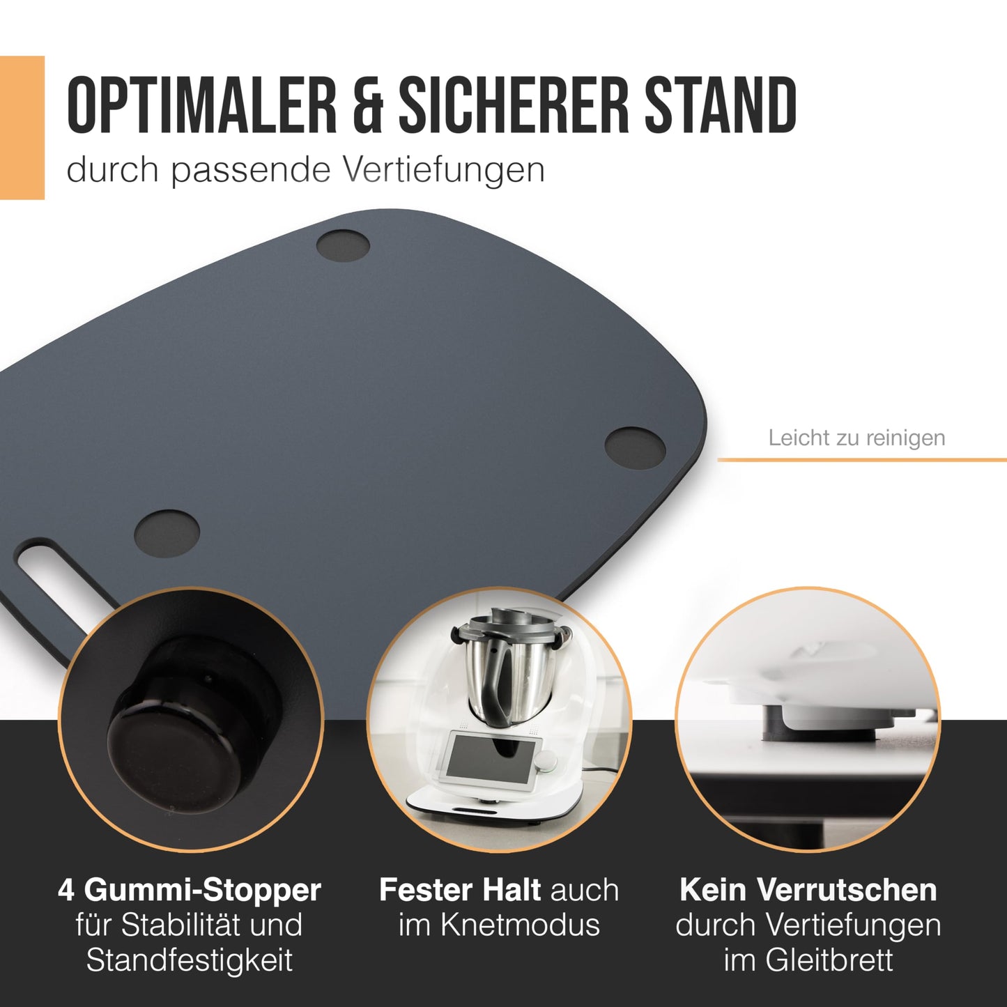 Anthracite - Made in Germany - Fairly produced & packed in a social workshop - High-quality Teflon gliders - effortless sliding & secure footing - Castor board