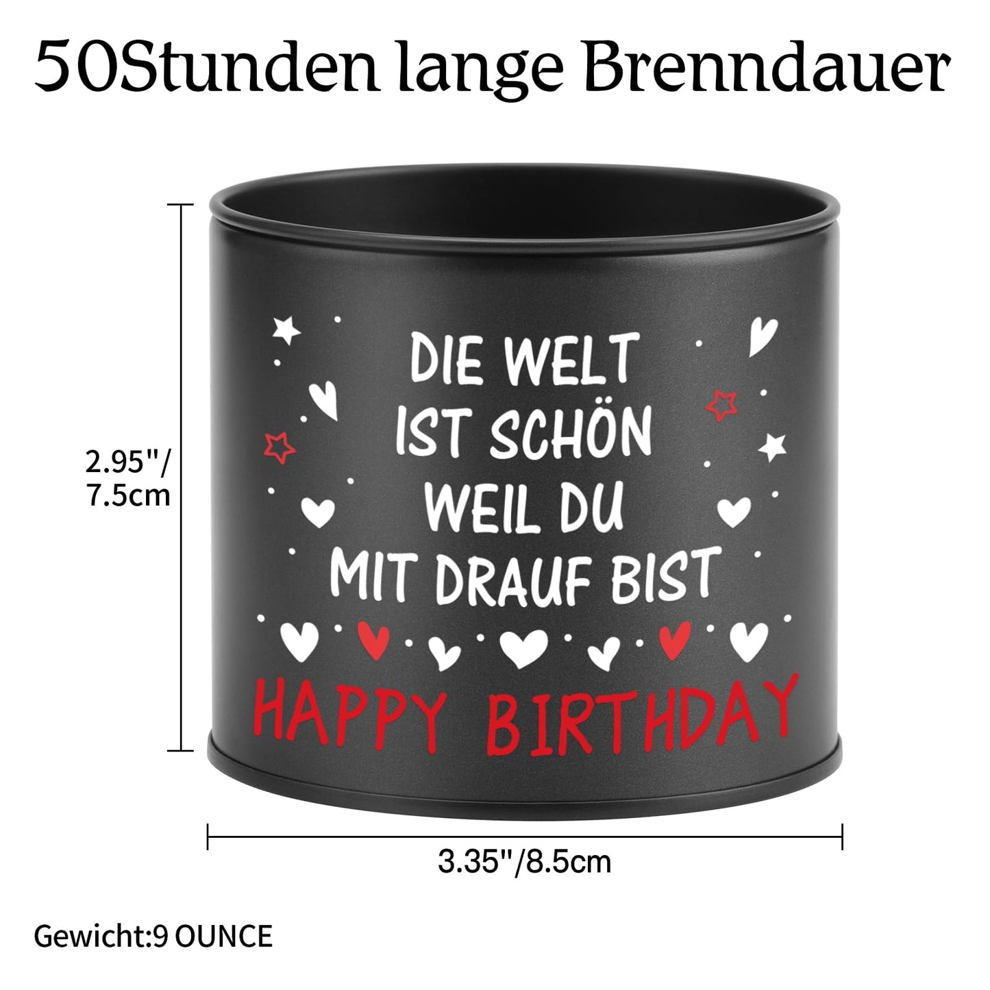 PRSTENLY Birthday gift for men women, 9oz Metal candle gifts for husband wife dad grandpa brother son friend for 30 40 50 60th birthday.