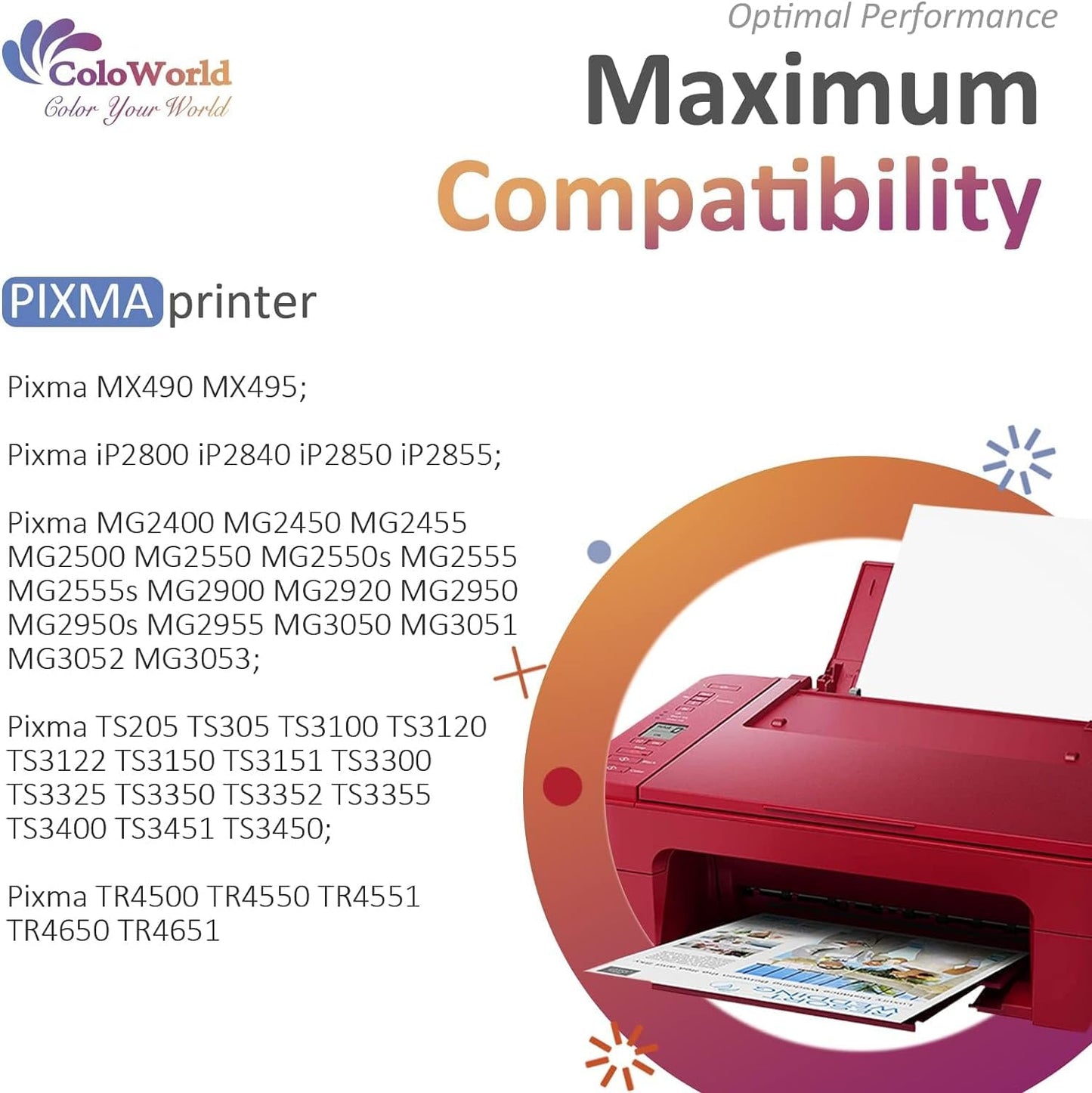 ColoWorld PG-545XL CL-546XL Black Color Printer Cartridges, Multipack for Canon Printer Cartridges 545 546 for Canon Pixma TS3351 TS3451 MX495 TR4551 TR4550 TS3450 TS3350 MG2550s TS3150 MG3050 Printer