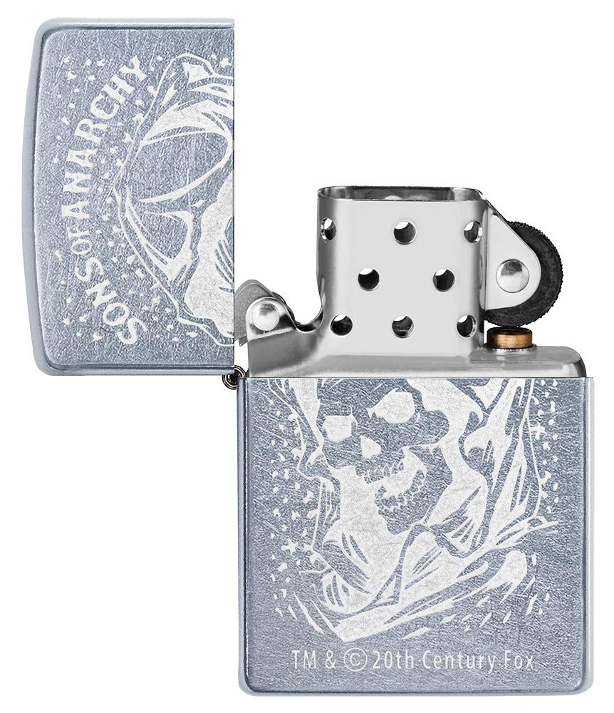 ZIPPO – Storm lighter, Sons of Anarchy Skull, Lustre, Street Chrome, refillable, in high quality gift box