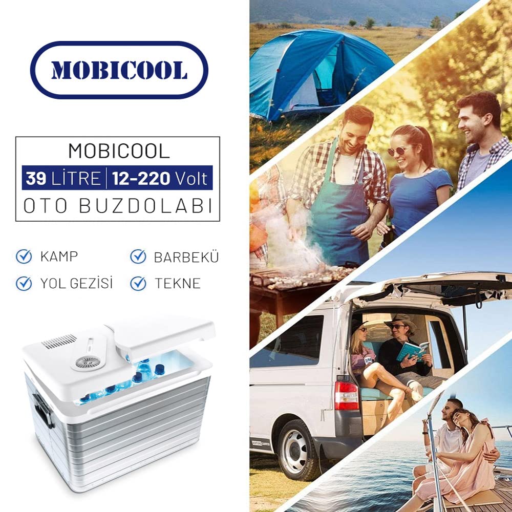 Mobicool MQ40A electric cooler box, aluminum, MQ40A, mini refrigerator for car, work, truck, and campsite.