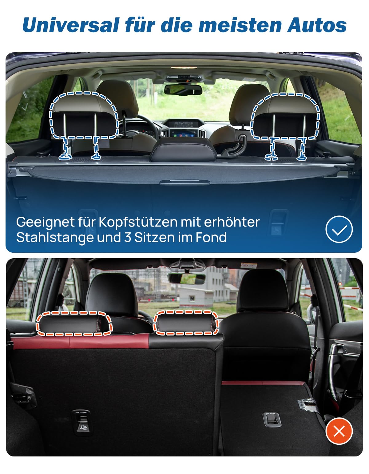 JOYTUTUS Carbon Steel Dog Guard Car Barrier, Universal Fit for Trunk 32-46CM * 85-140CM.
