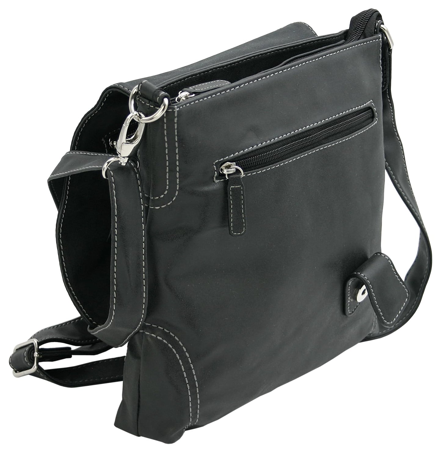 BAG STREET - Women's handbag with flap magnetic closure and zipper - 4 liters volume - Shoulder bag - Crossbody bag