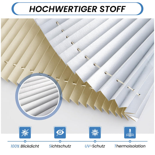 TFSKY Pleated Shade without Drilling Darkening Clampfix Light Beige W39.4 x H47.2 in Thermo Pleated Shades Darkening 100% Lightproof Pleated Blind for Window & Door Blackout Pleated Shade Sun Protection Privacy Screen