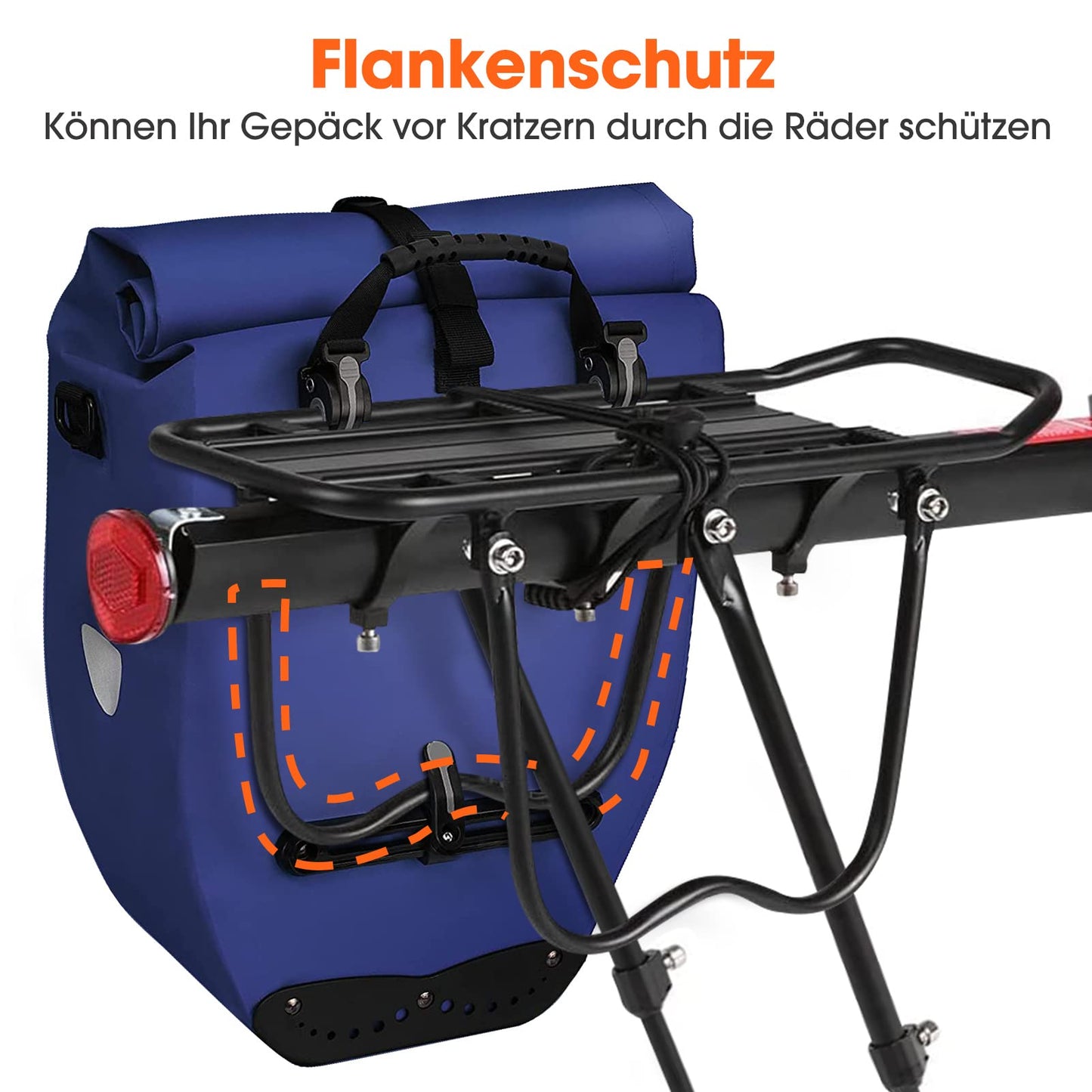 Bike rack 24-29 inch, Adjustable mountain bike luggage carrier, Universal lightweight aluminum alloy bicycle rack with a maximum load capacity of 100kg, Rear rack with reflector.