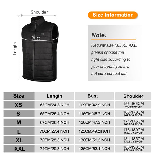AFUNSO Heated Vest for Men and Women, Lightweight Outdoor Heat Vest for Hiking, Temperature Control Heating Zones Heated Collar, Jogging, Camping, Skiing, Fishing (Battery Not Included) - XL