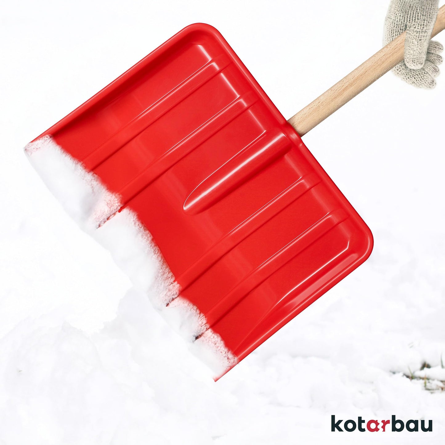 KOTARBAU® Snow Shovel Kids Wooden Handle Total Length 84 cm Kids Snow Shovel Snow Pusher Child Shovel