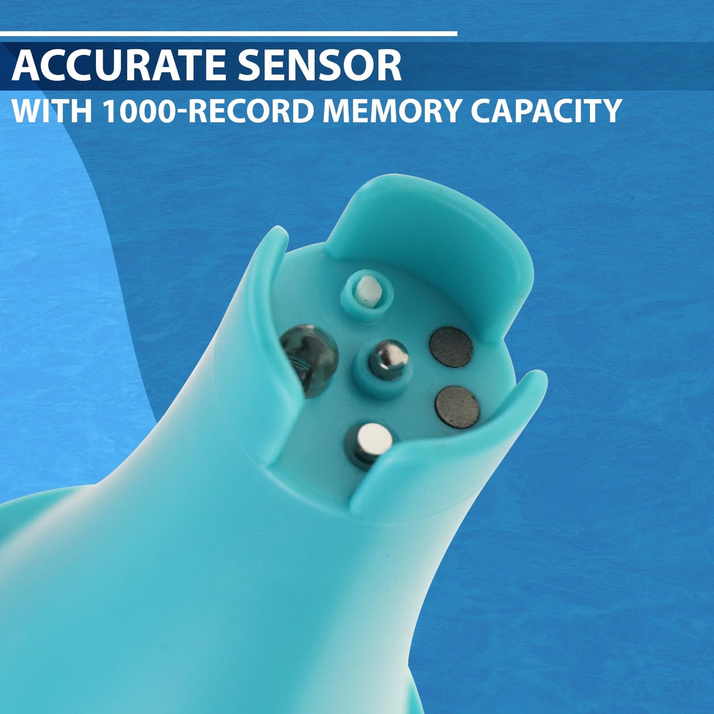 6-in-1 Water Tester with Bluetooth & Data Storage Swimming Pool Water Quality Meter for Chlorine, pH, EC (Conductivity), ORP, Salinity & Temperature, including Smart App for Pool, Hydroponics & Aquariums.