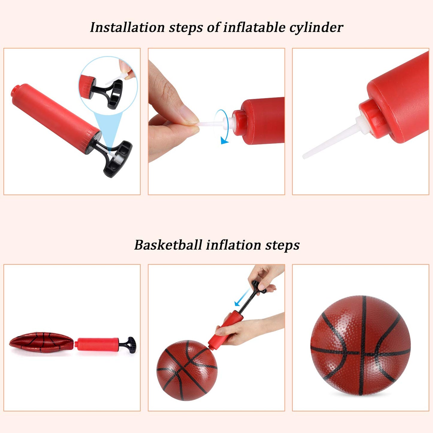 PELLOR 170cm Adjustable Basketball Stand, Basketball Hoop with Board Stand Hoop Set with Net and Ball Outdoor Indoor Adjustable Sport Game Play Set for Children Kids Gift