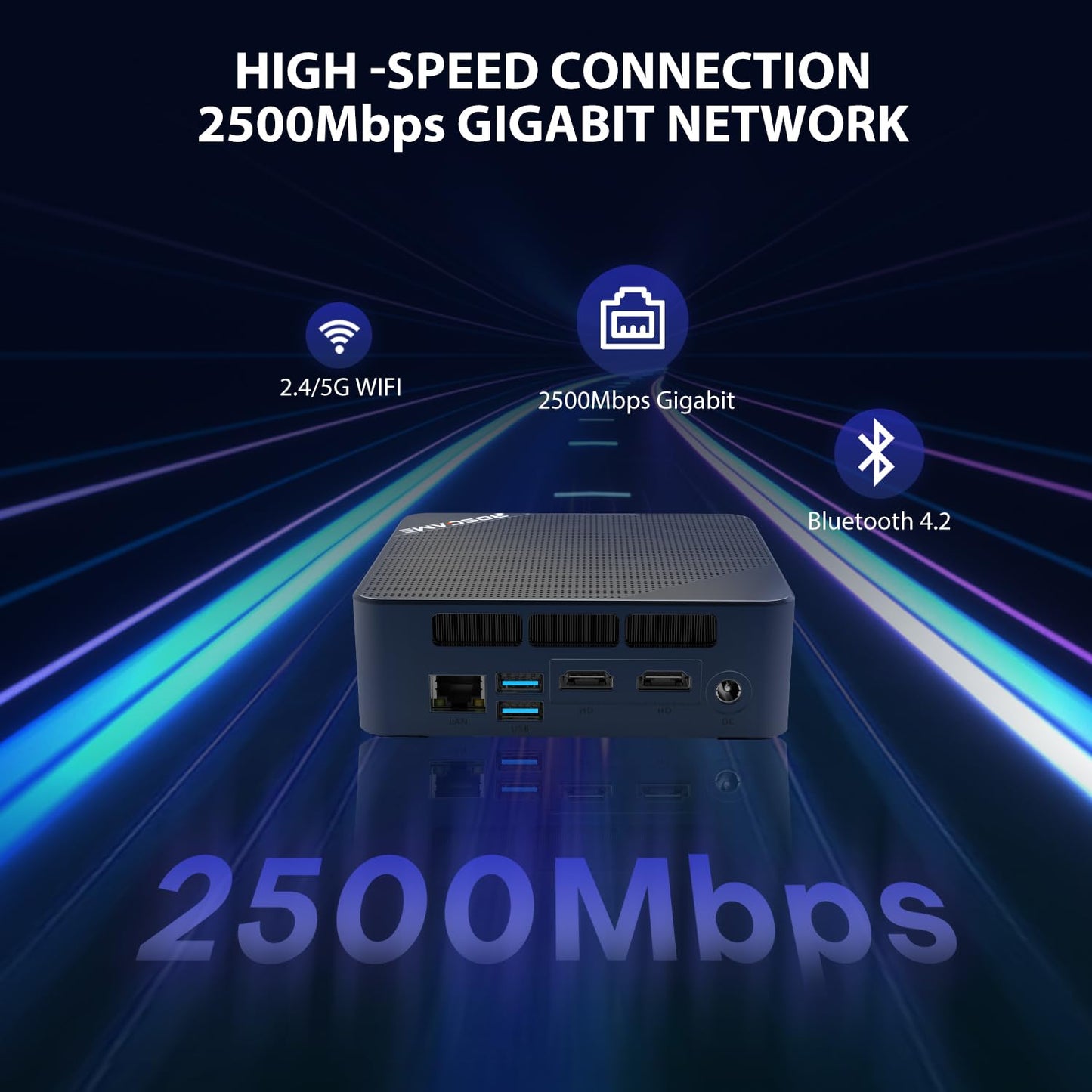 BOSGAME B100 Mini PC, Intel 12th Alder Lake-N100 (up to 3.4GHz) desktop computer, 16GB DDR4 RAM 512GB SSD, mini computer supports 4K triple display/USB3.2/WiFi 5/BT4.2/2500Mbps Ethernet.
