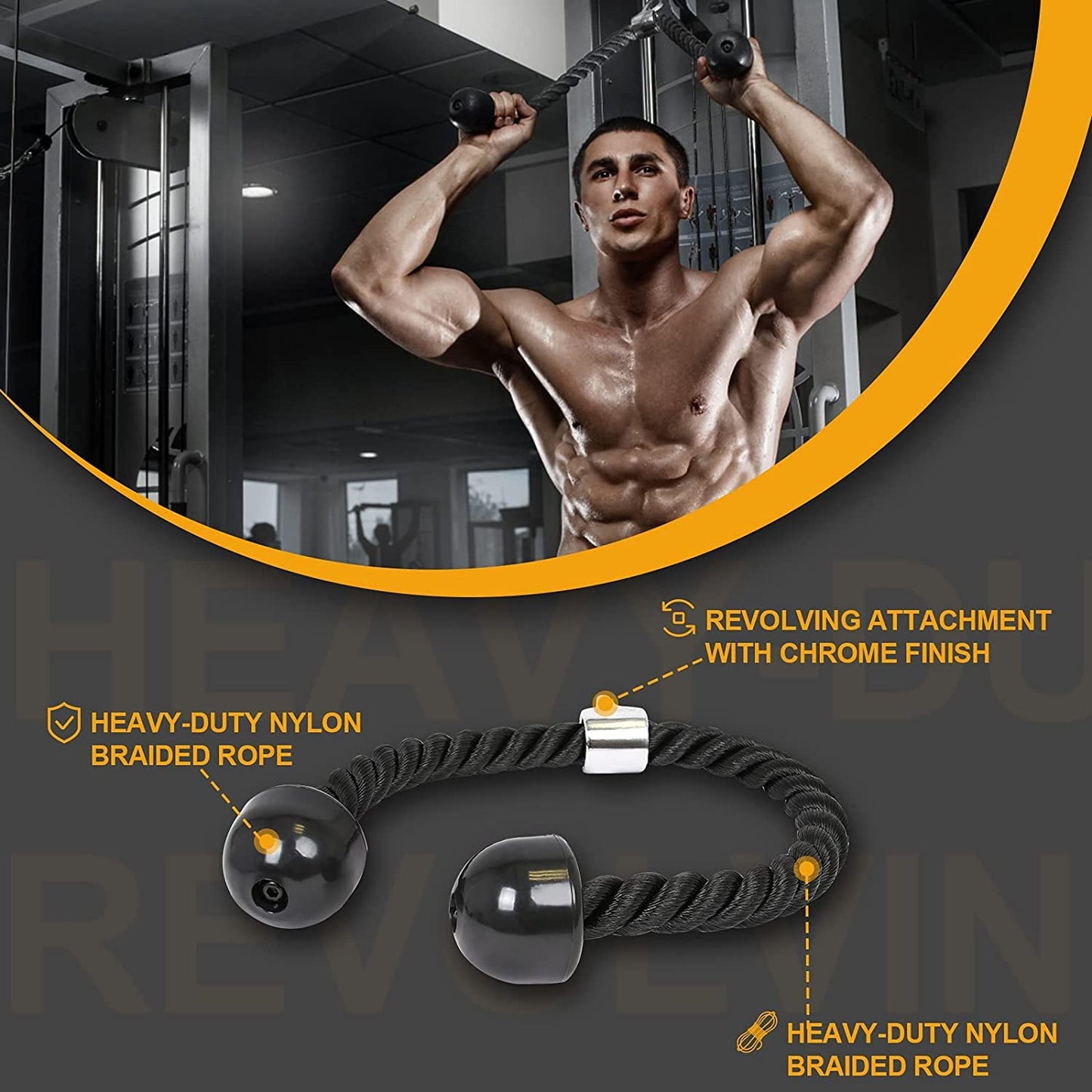 5 trillion triceps cable press down weight machine accessory V-bar with rotation tricep trainer triceps bar cable pulley fitness set made of solid steel