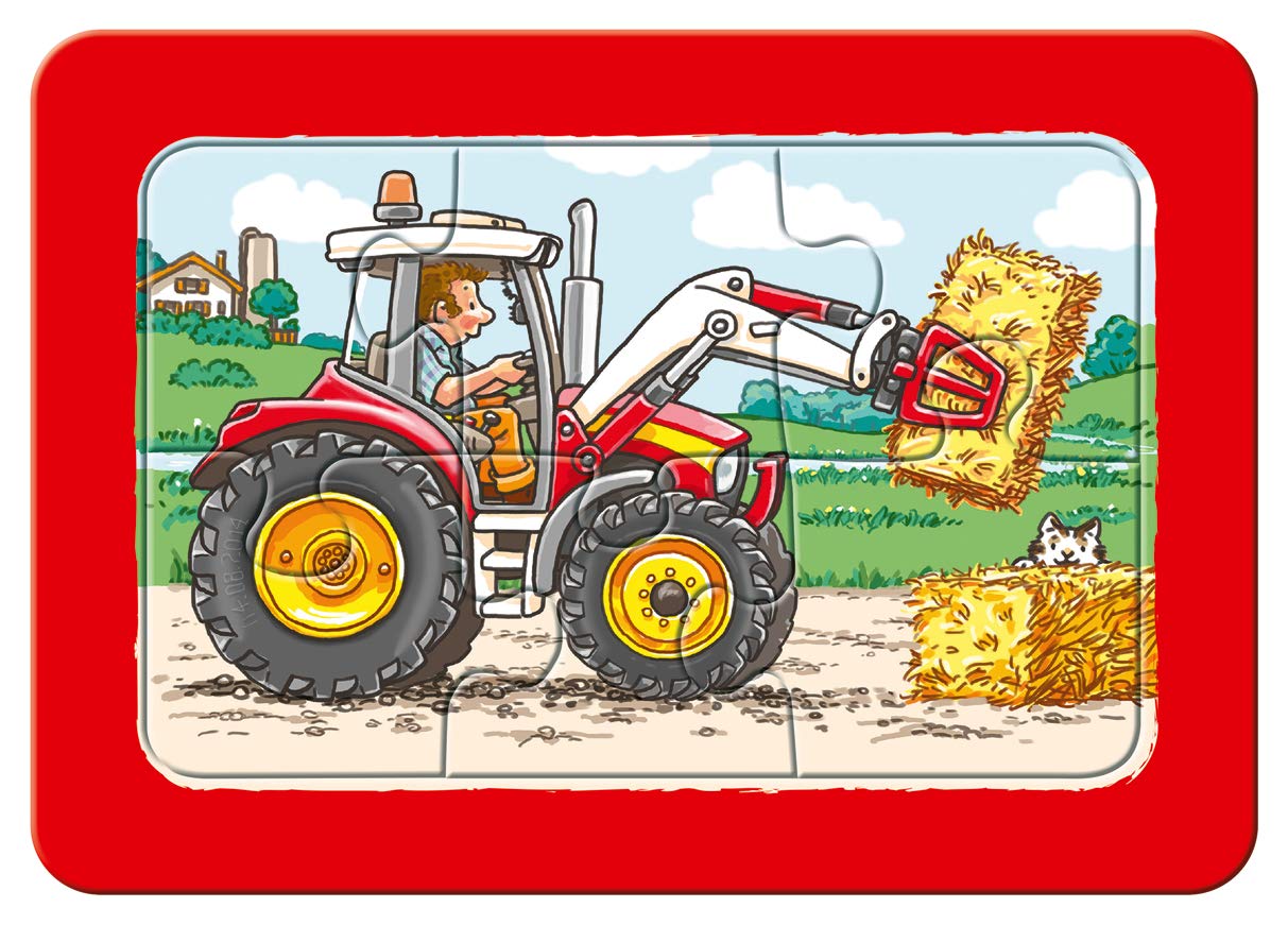 Ravensburger Children's Puzzle - 06951 Cute Pets - My First Puzzle with 2,4,6,8 pieces - Puzzle for children aged 2 years & 06573 Excavator, Tractor and Tipper - My First Puzzle with 3x6 pieces