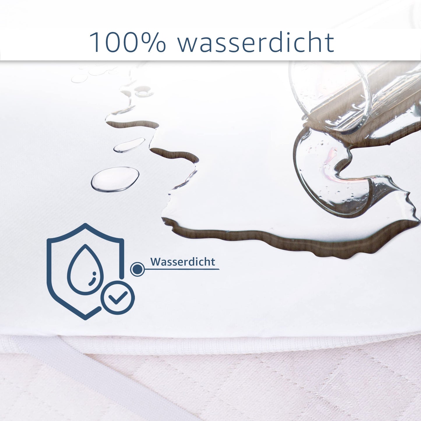 Amago - Mattress protector, Front: 100% cotton, Back: PU membrane, 180 x 200 cm - White
