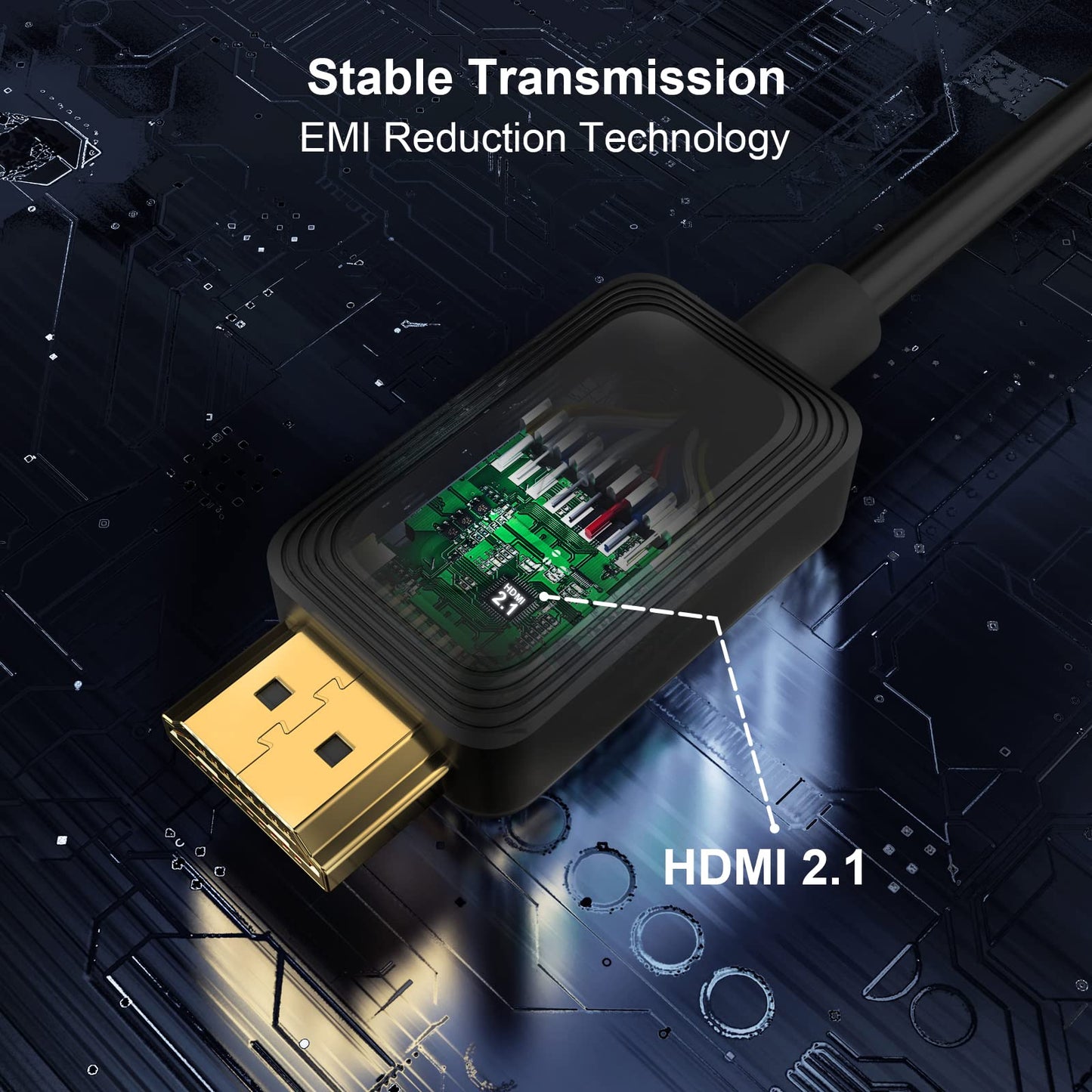8K Fiber Optic HDMI Cable 5M, 48Gbps High-Speed HDMI 2.1 Cable 8K@60Hz 4K@120Hz Dolby/Dynamic HDR/HDCP 2.3/eARC HDMI fiber optic cable unidirectional, compatible with Blu-ray/TV box/HDTV/projector.