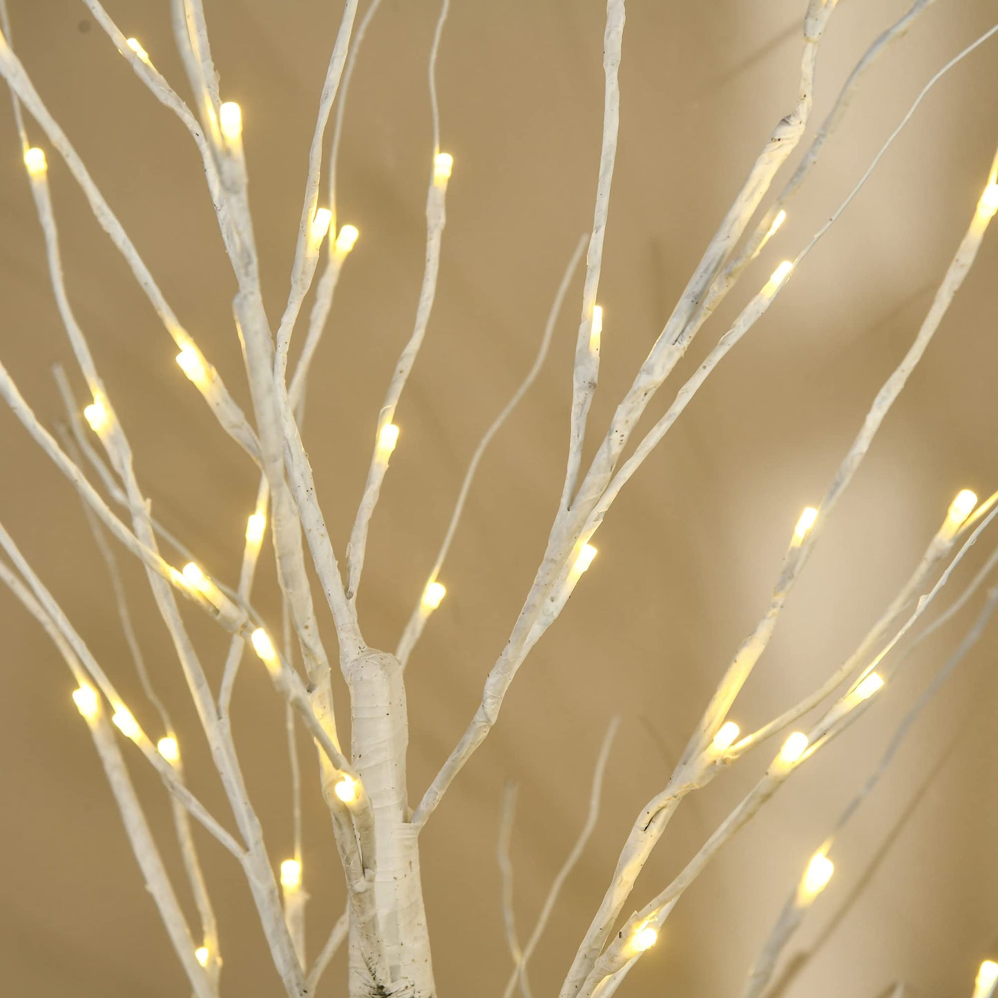 HOMCOM LED Light Tree 150 cm with 96 warm white LEDs, IP44 indoor/outdoor Christmas decoration in birch design artificial Christmas tree decorative light tree.