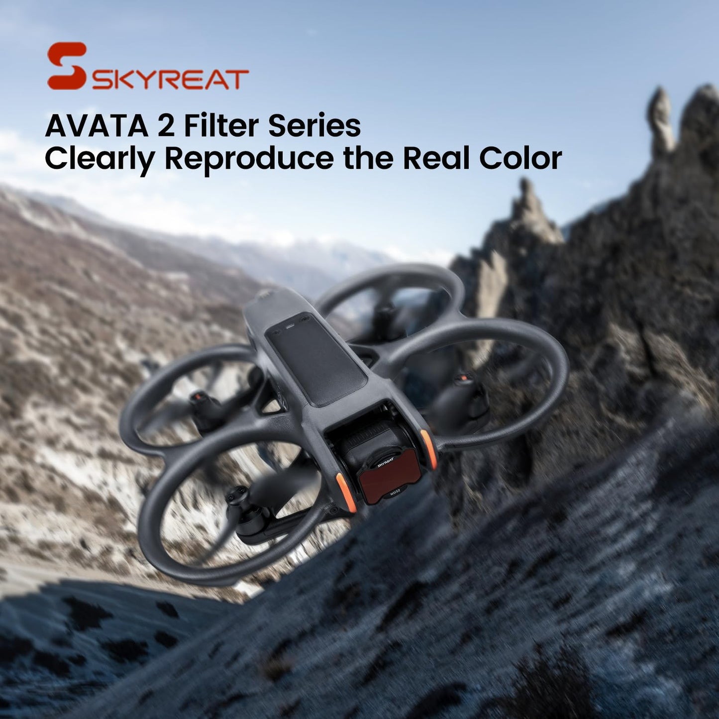 Skyreat Avata 2 ND Filter Set includes 5 filters: UV, ND8, ND16, ND32, ND64. Compatible with DJI Avata 2 Drone. Great accessory for your camera lens.
