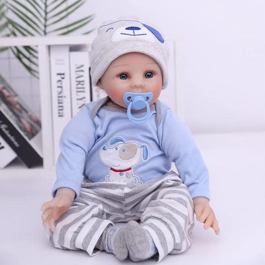 ZIYIUI Reborn Baby 22 inch 55cm Realistic Doll made of Soft Silicone Vinyl - Handmade, Looks like a real baby.