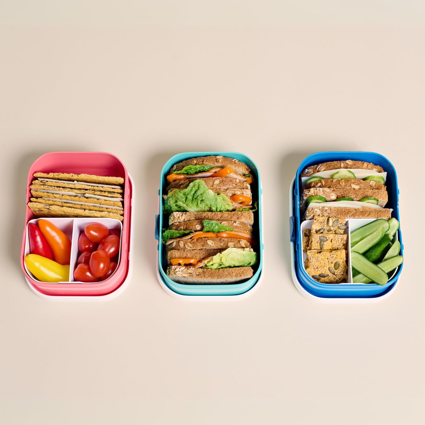 Mepal Campus Lunchbox Little Dutch - Personalized Bento lunch box with name for kids - Bento insert & fork - Clip closure - BPA-free & dishwasher safe - 750 ml - Sailors Bay