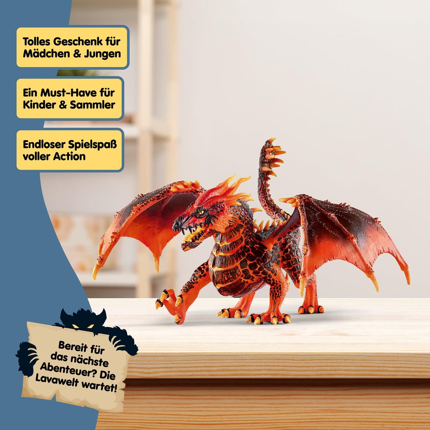 SCHLEICH ELDRADOR Creatures | Lava Dragon 70138 | ELDRADOR monster figure with moving jaw and wings | great gift for girls and boys | for ages 7 and up | 20 x 14 x 15 cm