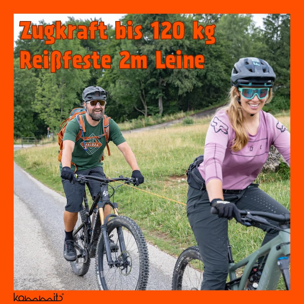 kommit Bike is a bicycle towing system for children and adults. Quick and easy assembly. Ideal for towing bicycles, E-bikes, mountain bikes, E-MTBs, and for jogging.