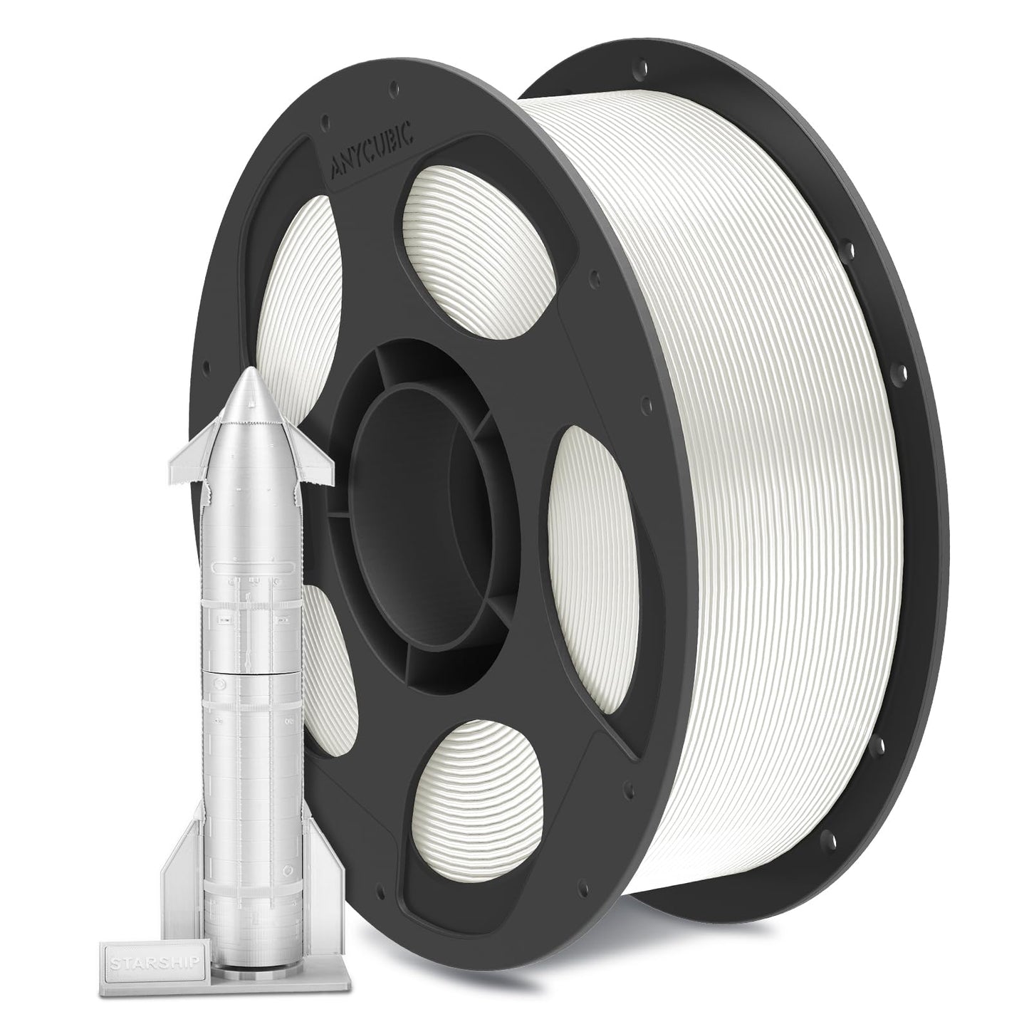 ANYCUBIC Silk PLA filament, 1.75mm, controllable sheen 3D printer filament, silky textures magnificent color 1KG Silk White