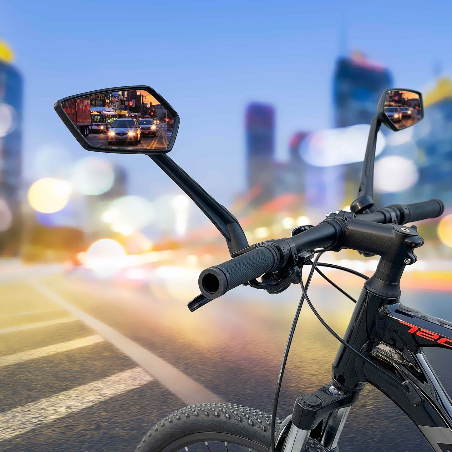 Homieway Bike Mirror 2 Pack, 360° Rotatable Extra Large Bike Rearview Mirror, HD Shatterproof Real Glass Scratch Resistant Bicycle Mirror for E-Bike Handlebar Universal Bike Rearview Mirror (left - right)