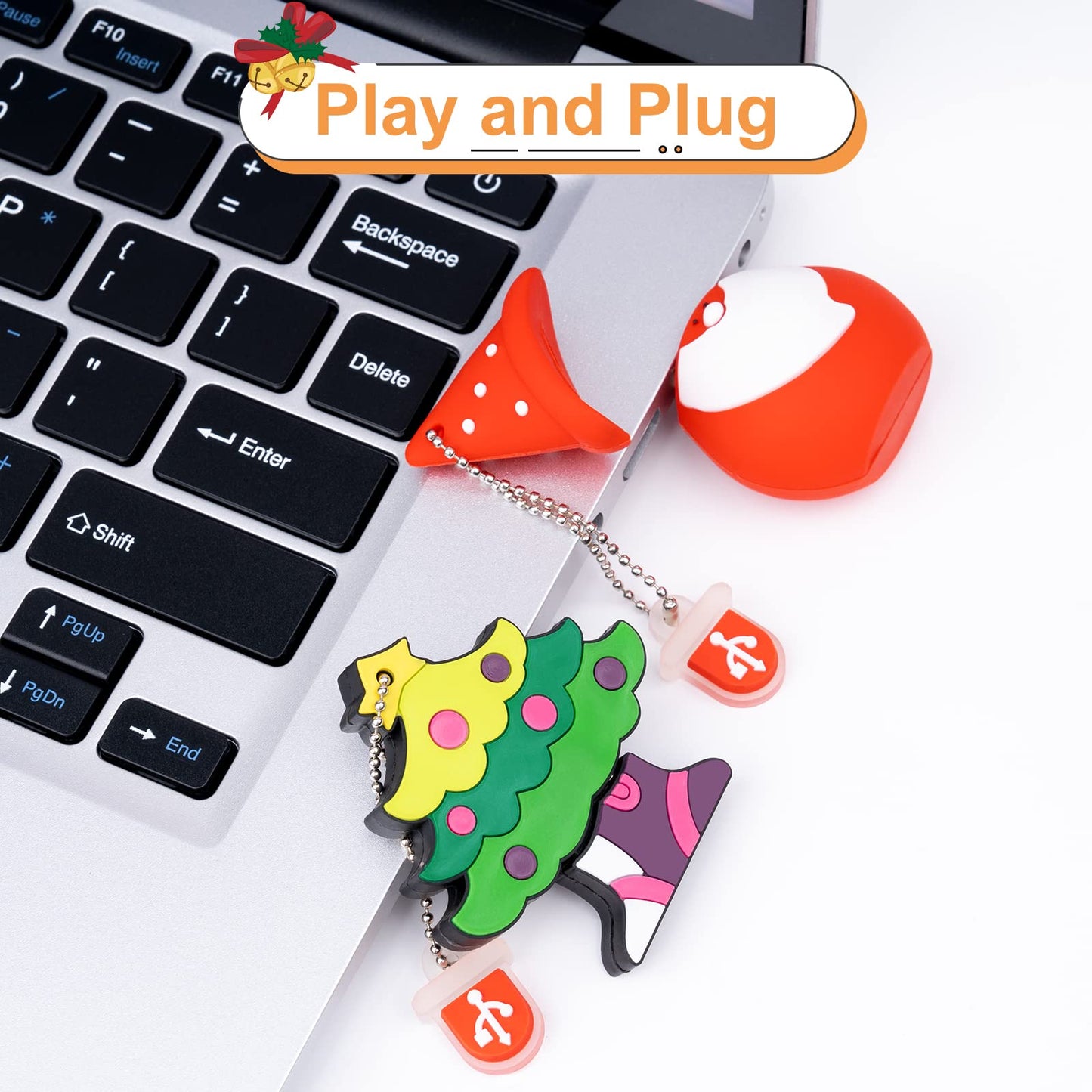 LEIZHAN USB Flash Drive 5 Pack 16GB Memory Stick Santa Claus Reindeer Cute Christmas Series Gift for Students and Kids